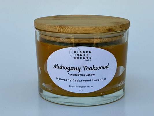 Mahogany Teakwood 14oz  3 Wick Candle